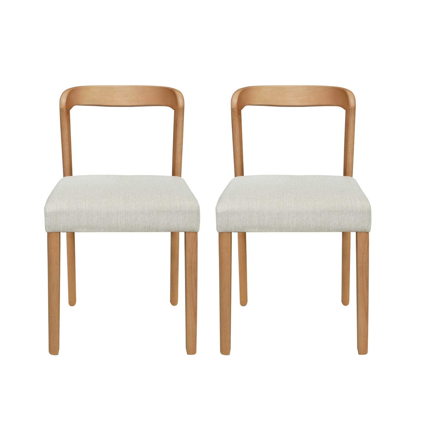 Cavomirium Solid Rubber Wood Dining Chairs,Set of 2