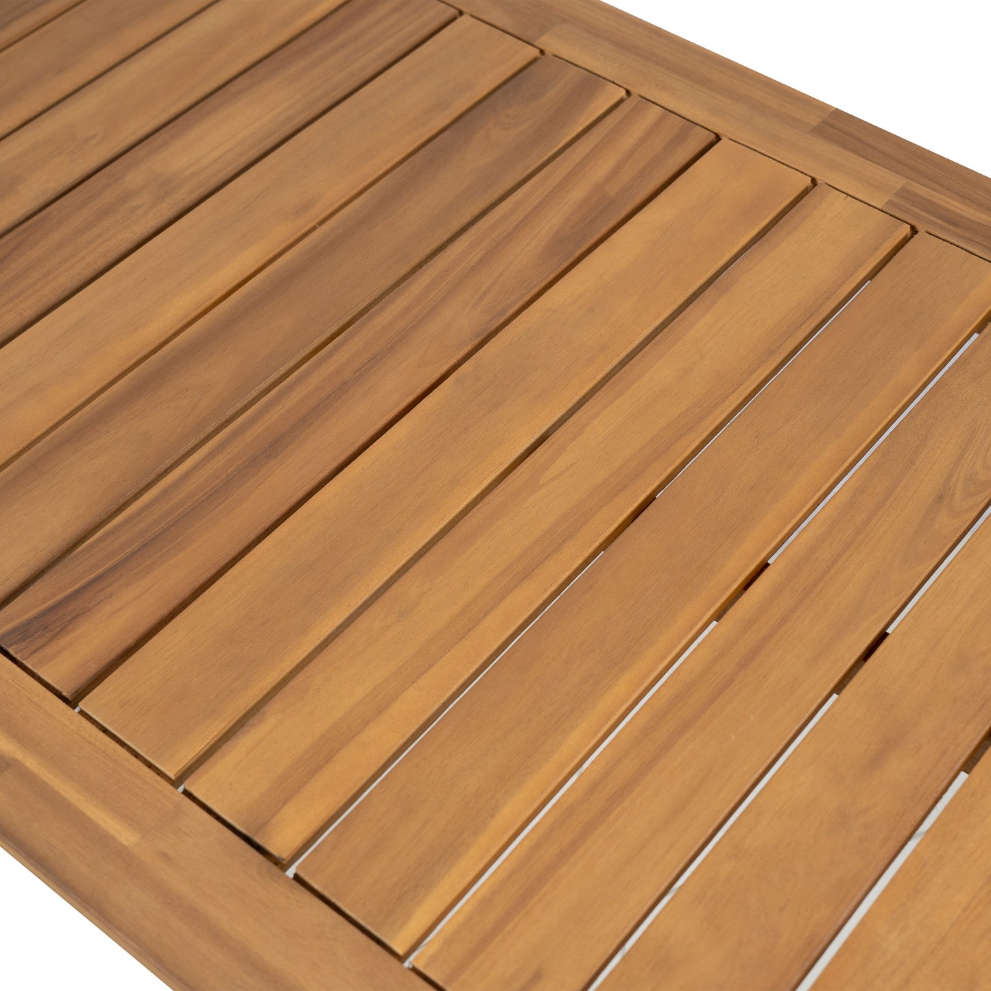 Caeli Outdoor Acacia Wood Patio Bar Table, Slatted Top