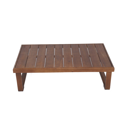 Andrae Outdoor Acacia Wood Rectangular Coffee Table