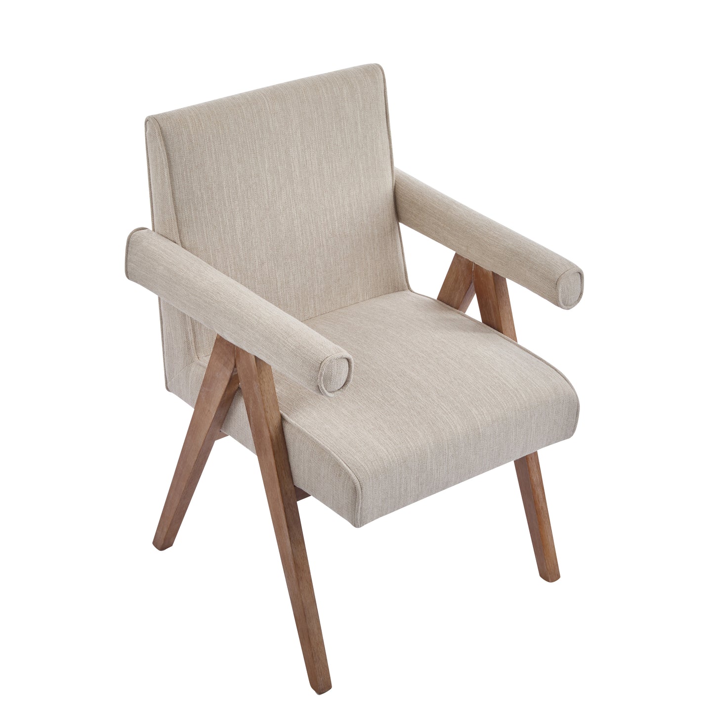 Soliner Indoor Fabric Solid Wood Dining Chair,Set of 2