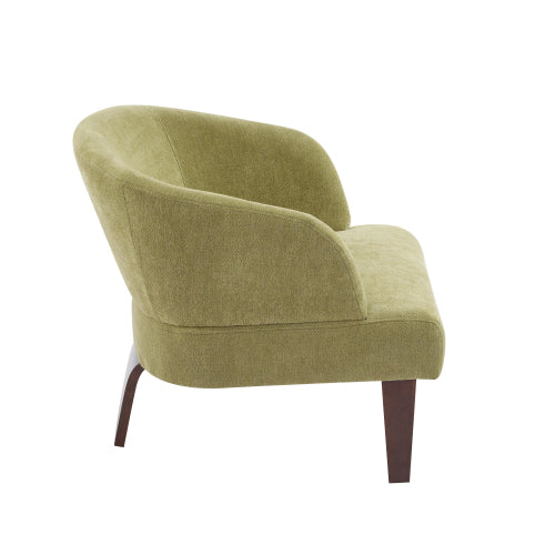 ‌Mossly Modern Accent Chair with Round Back & Wooden Legs - Mid-Century Inspired Lounge Chair for Living Room, Bedroom