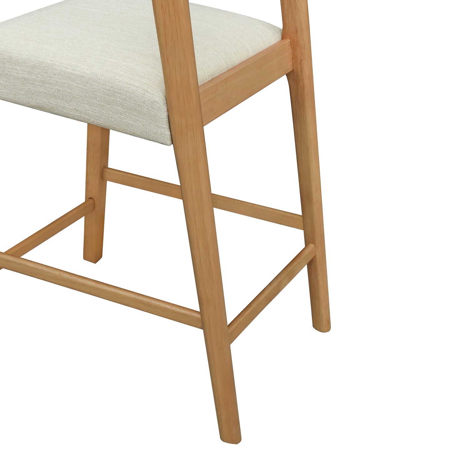 Cavovasir Solid Rubber Wood Counter Stools,Set of 2