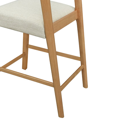 Cavovasir Solid Rubber Wood Counter Stools,Set of 2