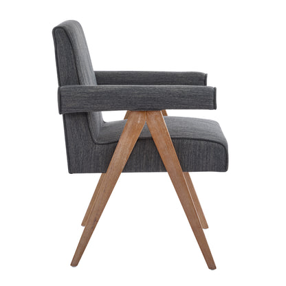 Soliner Indoor Fabric Solid Wood Dining Chair,Set of 2