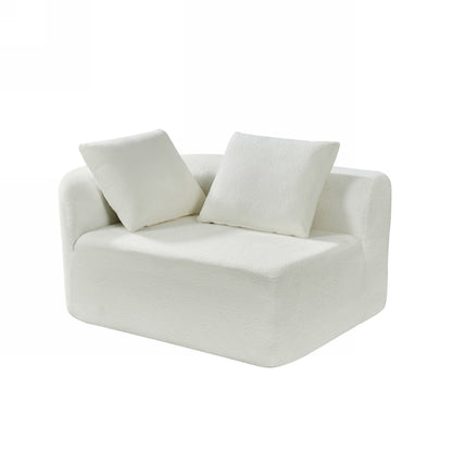 Orellar 116" Modern Curved Sectional Sofa with High-Density Fully Compressed Sponge and Chaise Lounge, Pearl Upholstery