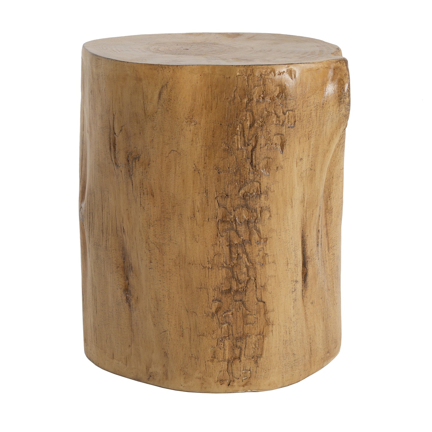 Asherdant 16.25 inch MGO Side Table, Hand-Painted Wood Stump Accent Table