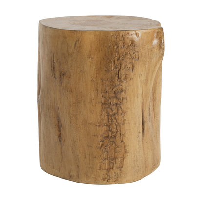 Asherdant 16.25 inch MGO Side Table, Hand-Painted Wood Stump Accent Table