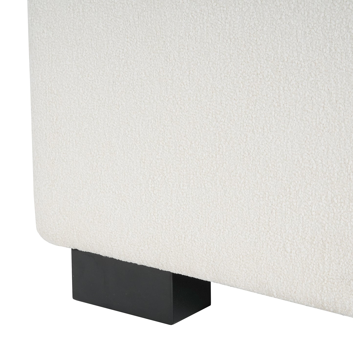 Hopehorizon Rectangle Chenile Solid Wood Storage Ottoman Chenille