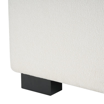Hopehorizon Rectangle Chenile Solid Wood Storage Ottoman Chenille
