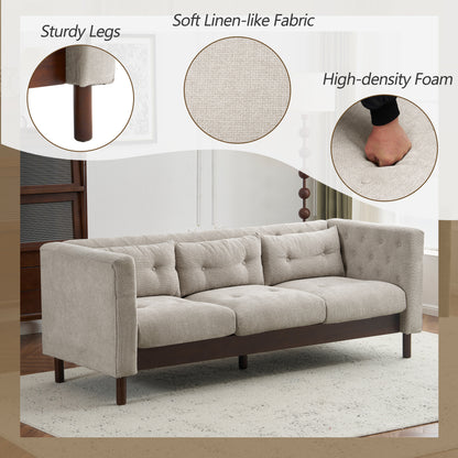 Noirae Upholstered Sofa Modern 3-seater Sofa Couch with Tufted