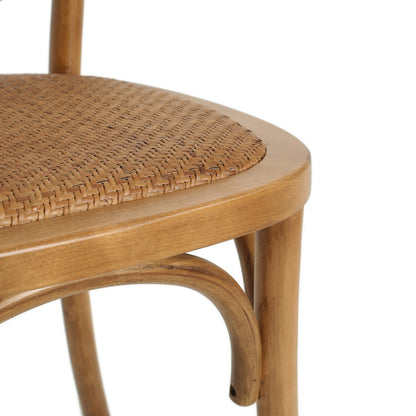 Torin Wood Dining Chair with Cane Rattan Wood Webbing