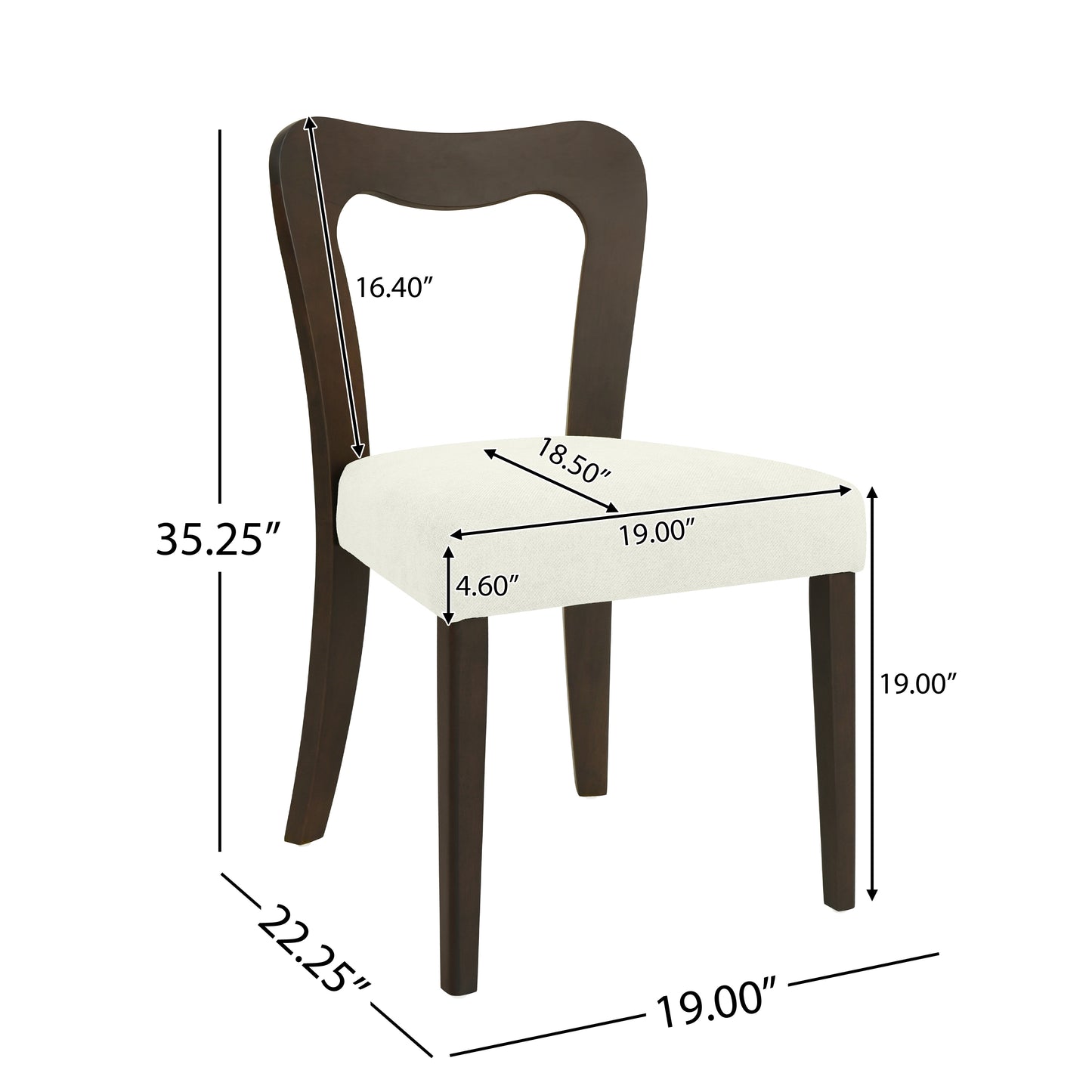 Revory Modern Upholstered Dining Chairs with Open Back,Set of 2