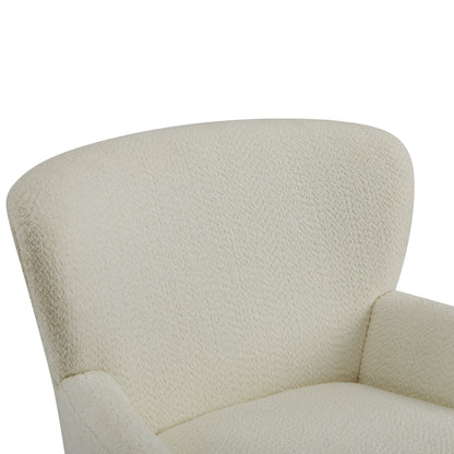 Calla Modern Birch Upholstered Club Chair, Off-White