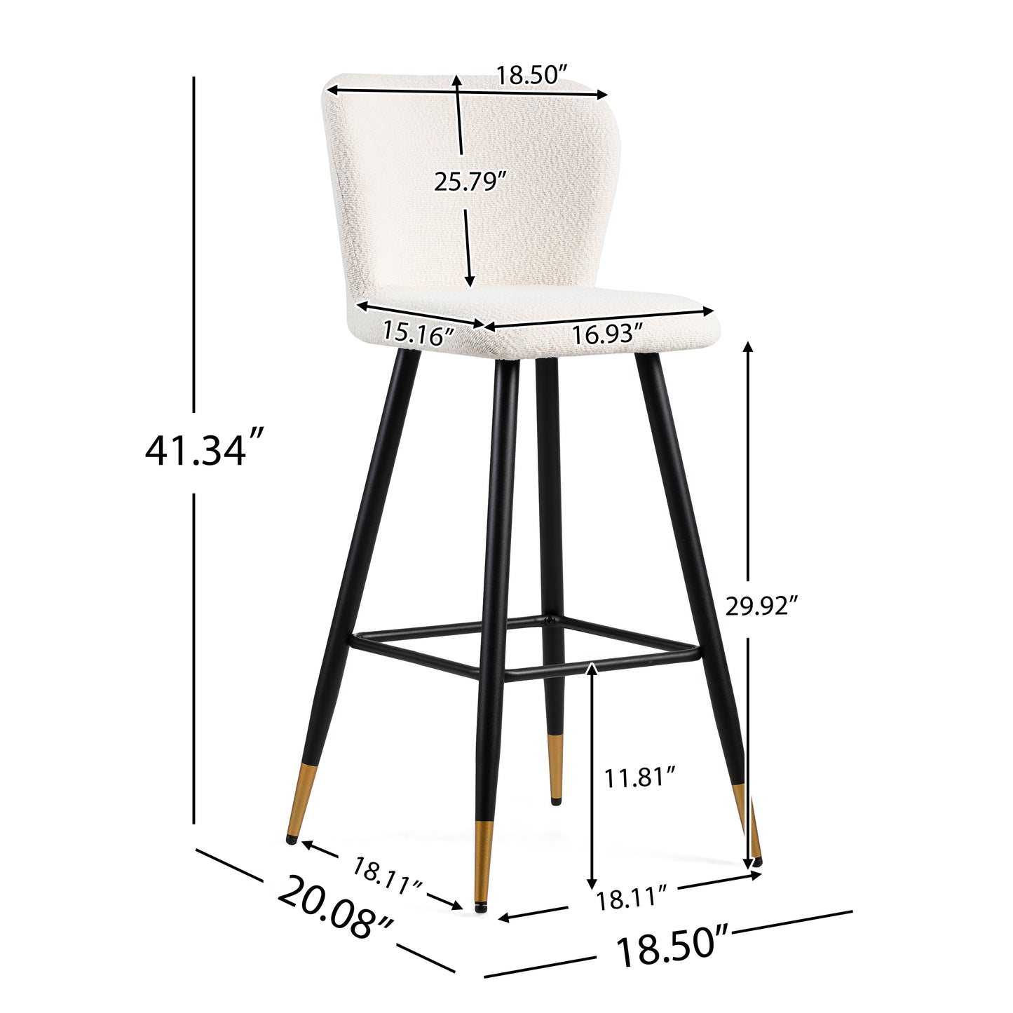 Orion Upholstered Bar Stools with Footrest