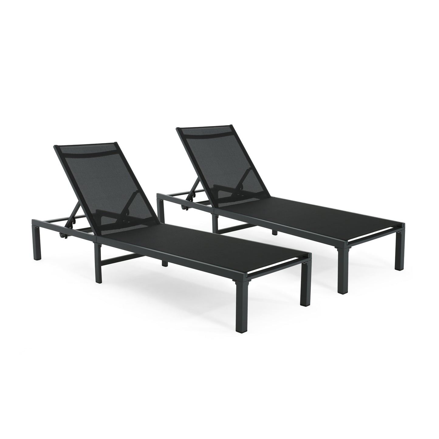 Ponair Outdoor Adjustable Chaise Lounge(Set of 2)