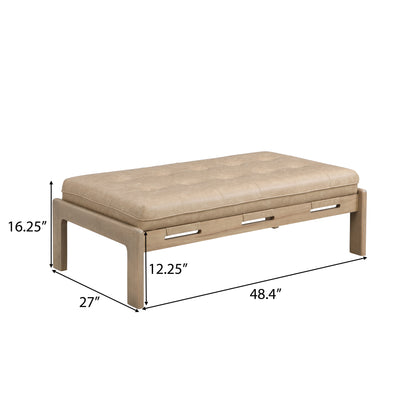 Vervewood 48.4" Upholstered PU Leather Rectangular Ottoman