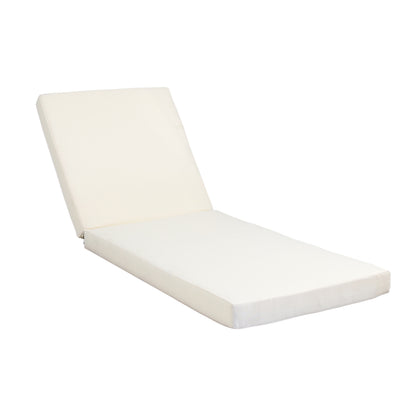 Ethereal Kayes Acacia Wood Chaise Lounge with 4'' Cushion, Outdoor 79'' Patio Recliner Chair with 4-Position Adjustable Backrest, Sun Lounger for Poolside Backyard, Teak+Cream