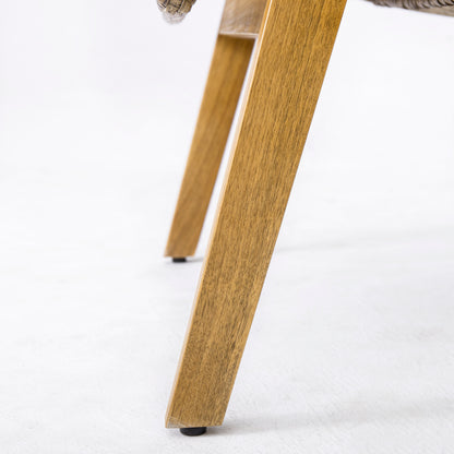 Aster Outdoor Teak Wood with both round and flat wicker club chair