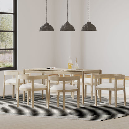 Helke Acacia Wood 7 Piece Dining Set