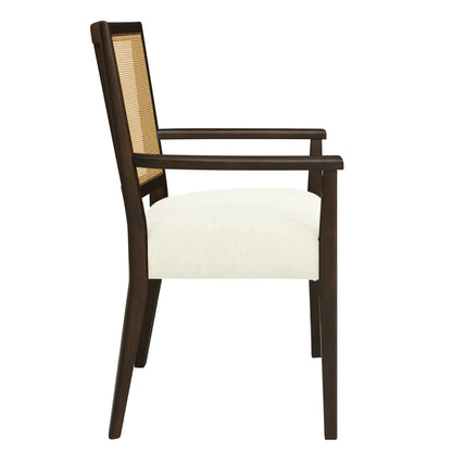 Serenal Modern Upholstered Dining Chairs with Cane Webbing,Set of 2