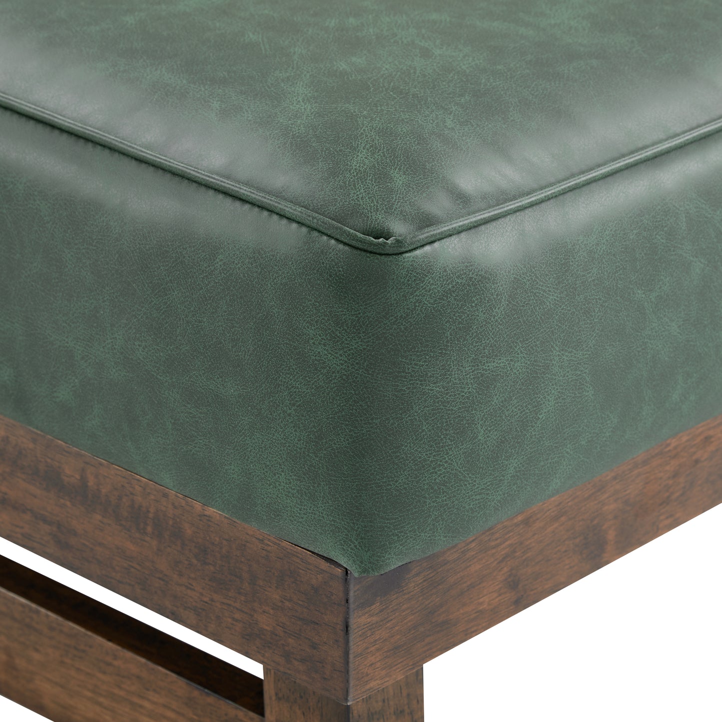 Temzyl temzyl Modern PU Cocktail Ottoman with Wood Frame