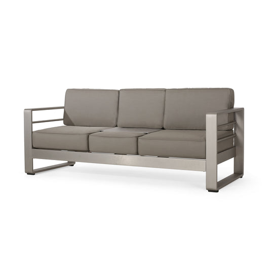 Crested Bay Outdoor Aluminum 3 Seater Sofa with Sunbrella Cushions