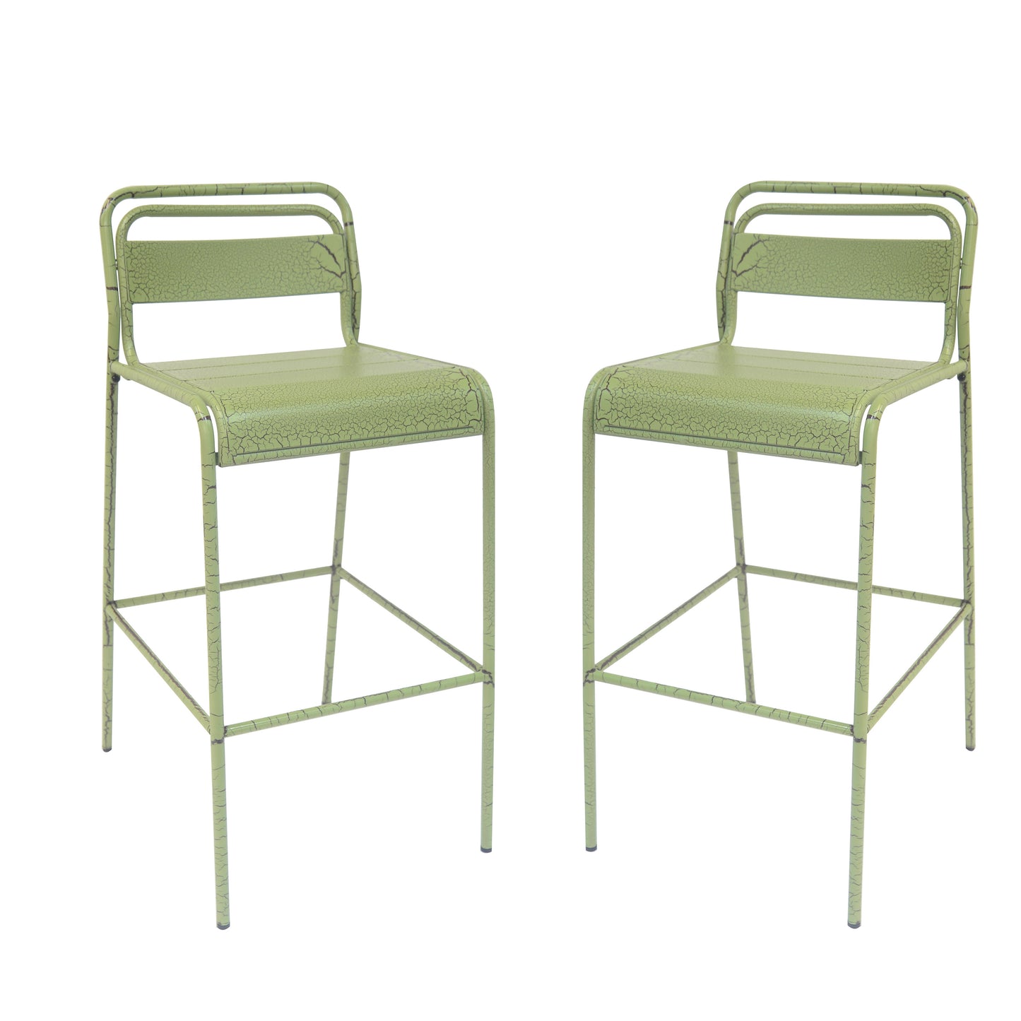 Liam Outdoor Patio Bar Stools, Iron, Set of 2