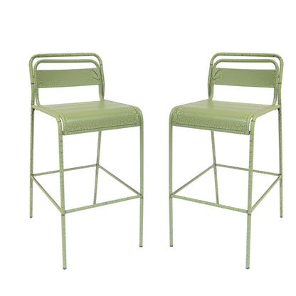 Liam Outdoor Patio Bar Stools, Iron, Set of 2