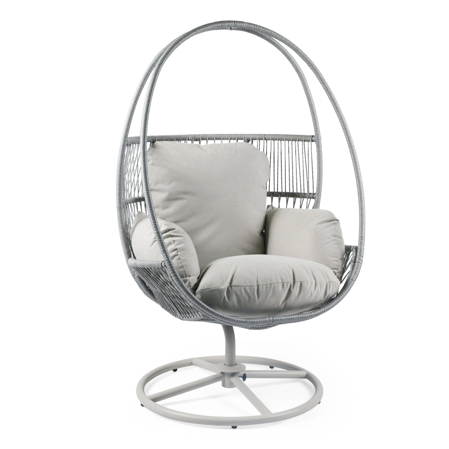 Liana Outdoor Swivel Lounge Chair, Light Gray