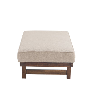 Temzyl temzyl Modern PU Cocktail Ottoman with Wood Frame