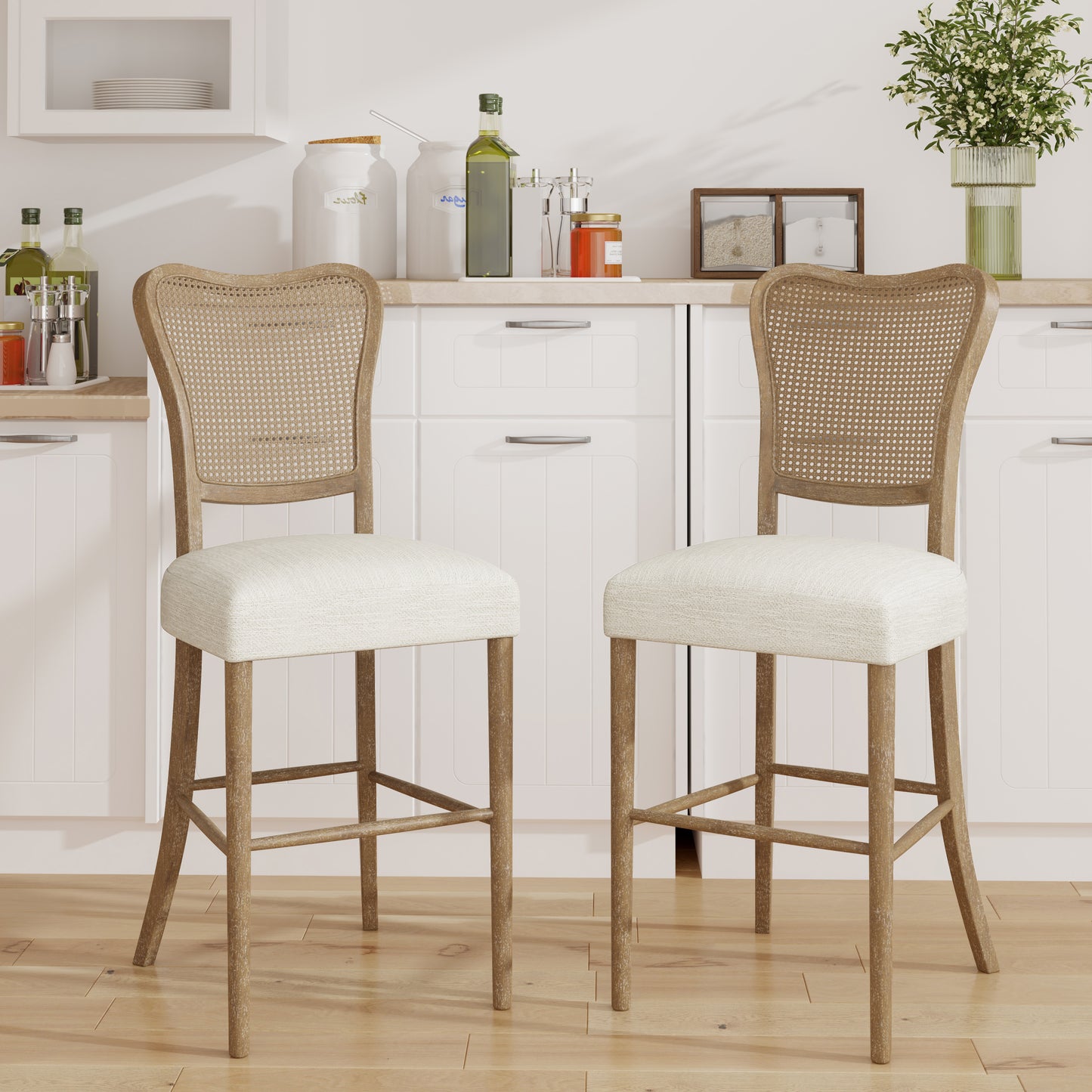 Megar Modern Upholstered Barstool (Set of 2)