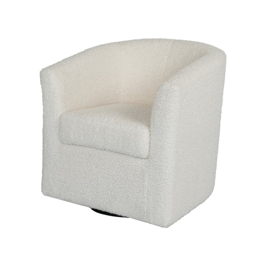 Daisy Boucle Swivel Club Chair, White