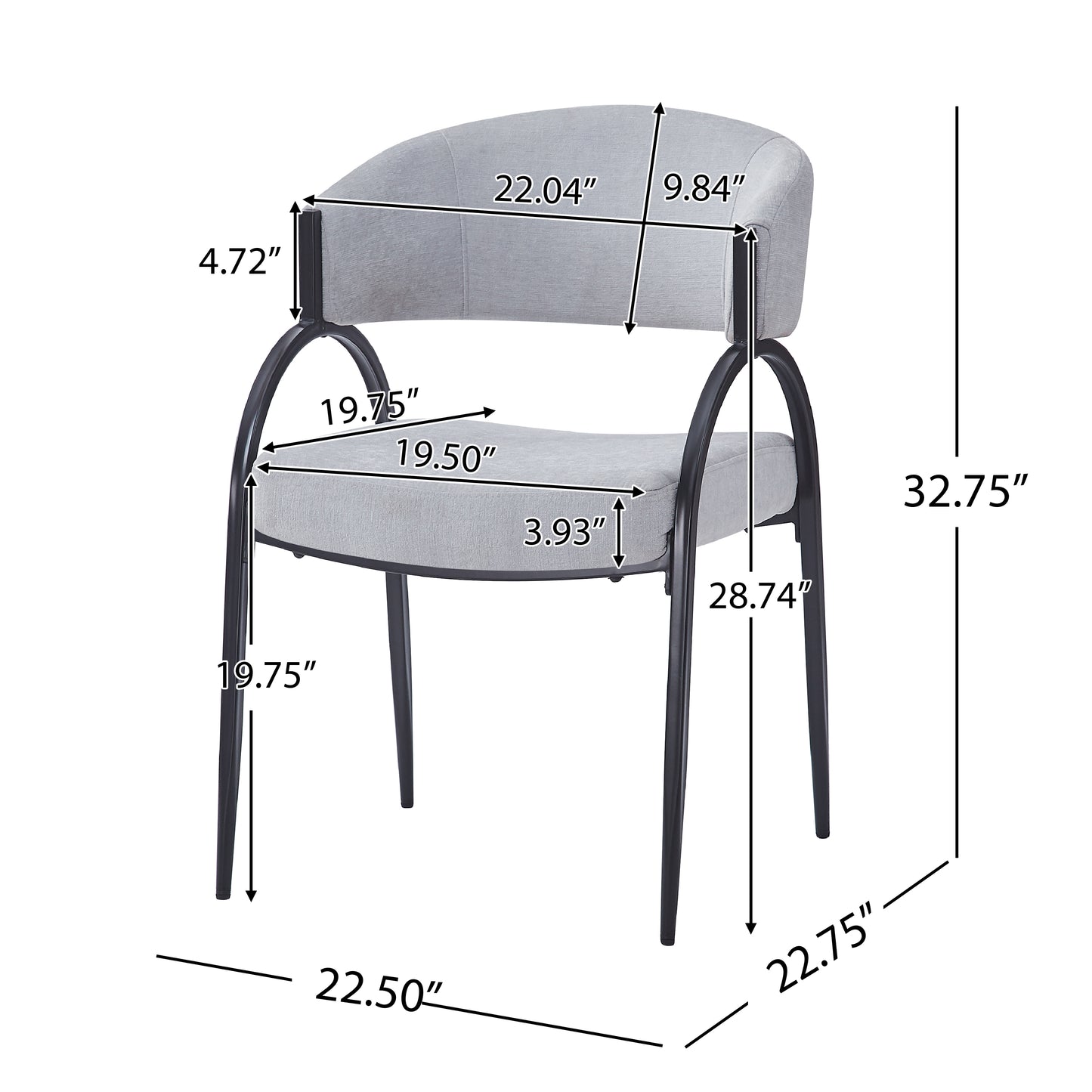 Eccho Upholstered Dining Chairs With Metal Legs