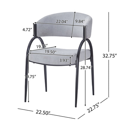 Eccho Upholstered Dining Chairs With Metal Legs