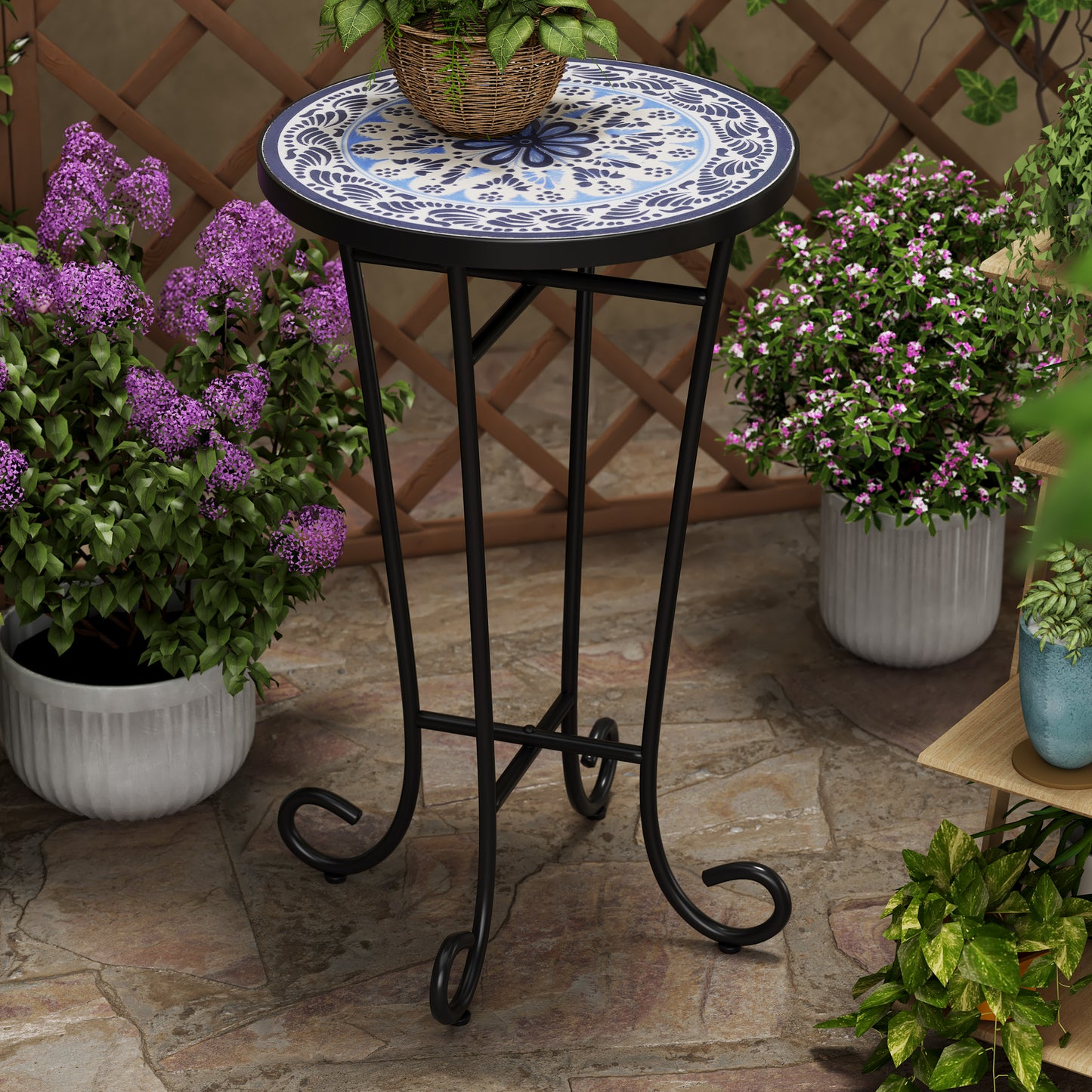 Cassian Outdoor Patio Round Side Table