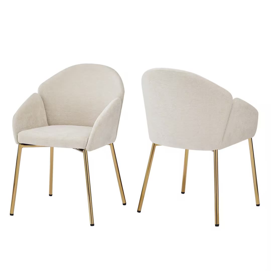 Catherine Polyester Round Back Dining Chair, Set of 2