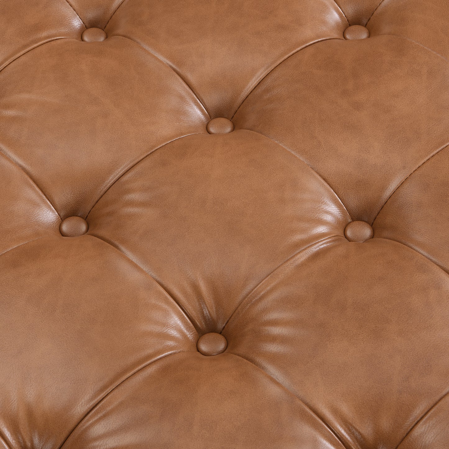 Verveia 34'' Upholstered PU Leather Square Ottoman