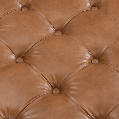 Verveia 34'' Upholstered PU Leather Square Ottoman