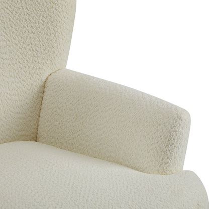 Calla Modern Birch Upholstered Club Chair, Off-White