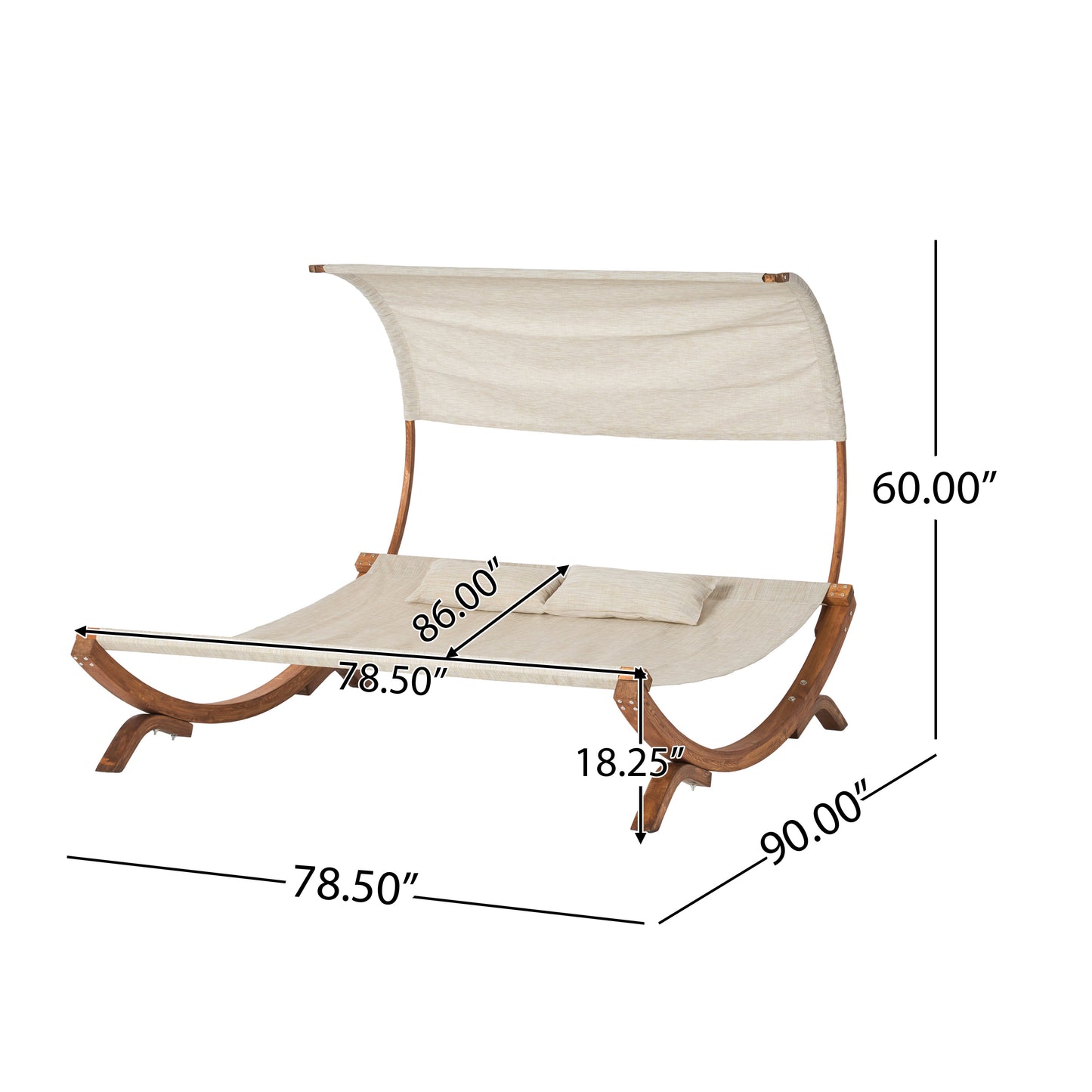 Rosalie Outdoor Patio Chaise Lounge Sunbed and Canopy