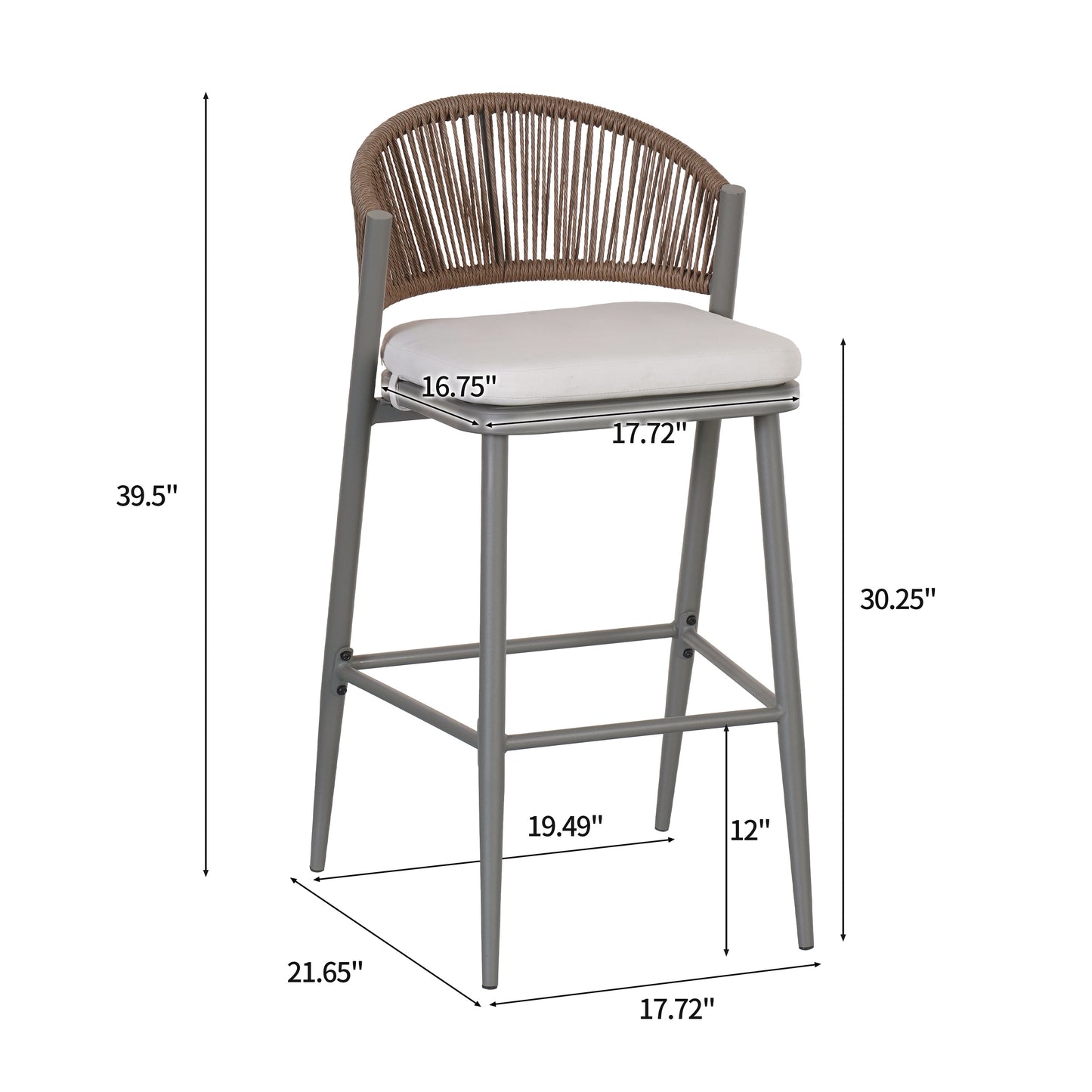 Sylvester 30.25 in. Outdoor Patio Barstools,Set of 2