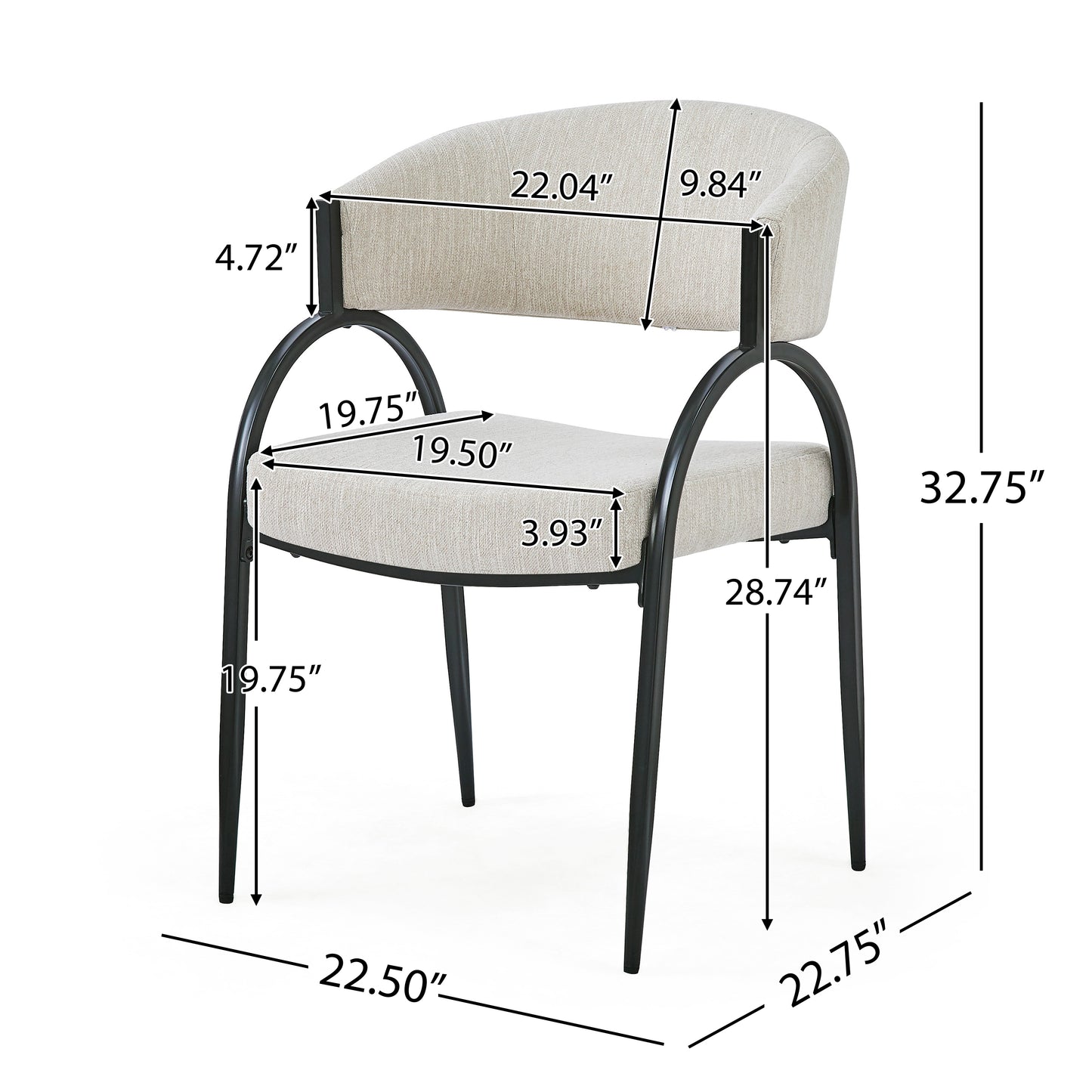 Biorth Modern Upholstered Arm Dining Chair