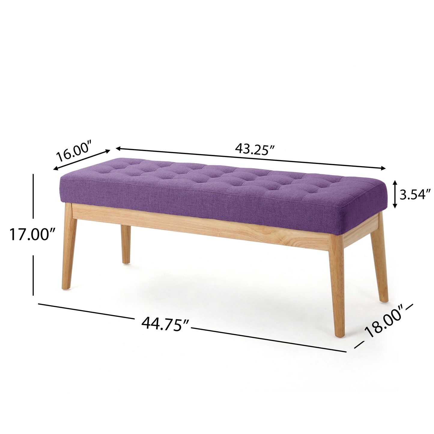 Anglo Modern Mid-Century Fabric Bench