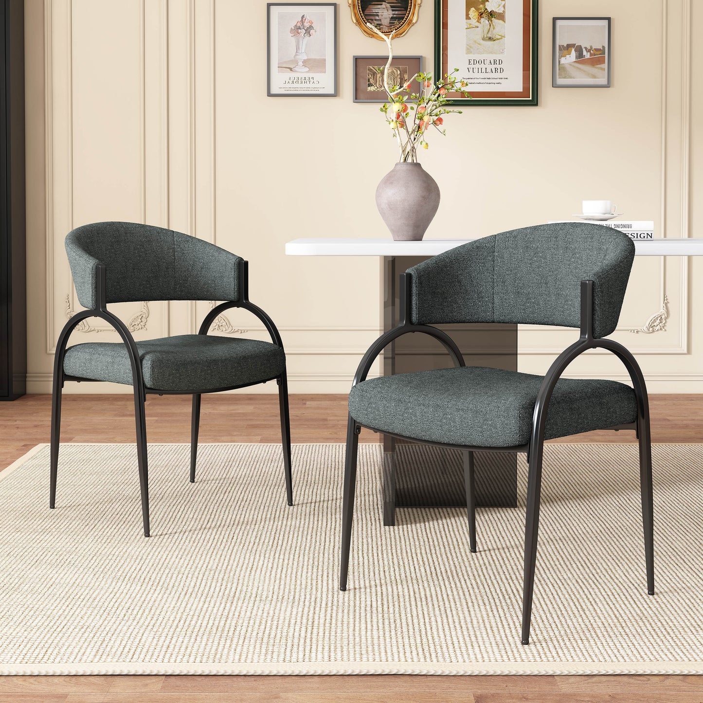 Biorth Modern Upholstered Arm Dining Chair