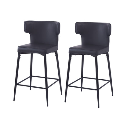 Kilburn Modern Upholstered Cushioned PU Leather Counter Stool with Footrest