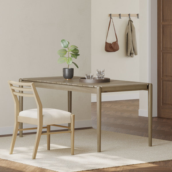 Tellin Acacia Wood 6 Seater Dining Table, Light Ash