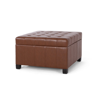 Rigby Faux Leather Storage Ottoman