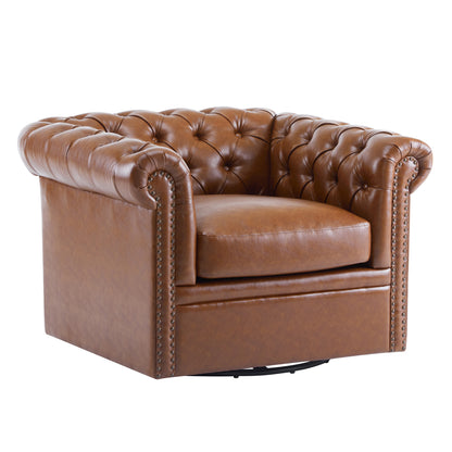 Lily Upholstered Tufted Chesterfield Swivel Club Chair