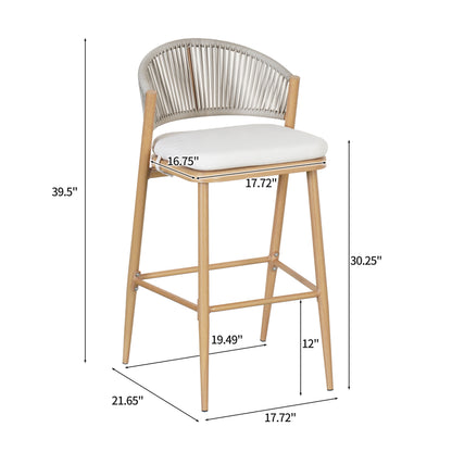 Sylvester 30.25 in. Outdoor Patio Barstools,Set of 2