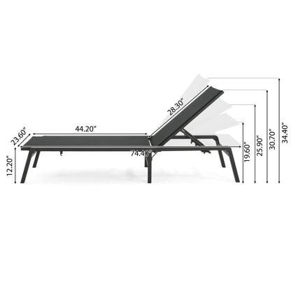 Savannah Outdoor Aluminum Folding Chaise Lounge, Set of 2